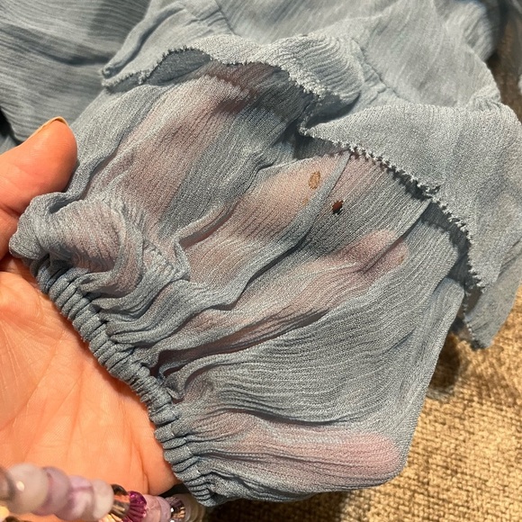 The Kooples Short Sky Blue Dress with Floaty Frills - Picture 7 of 16